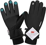 Songwin wasserdichte Winterhandschuhe, 3M Thinsulate Warme Touchscreen Handschuhe für Herren und Damen, Fahrradhandschuhe für Reiten Laufen Skifahren Wandern Radfahren