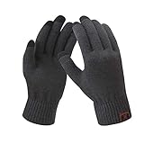 Bequemer Laden Damen Winter Warme Touchscreen Handschuhe Dunkel Grau